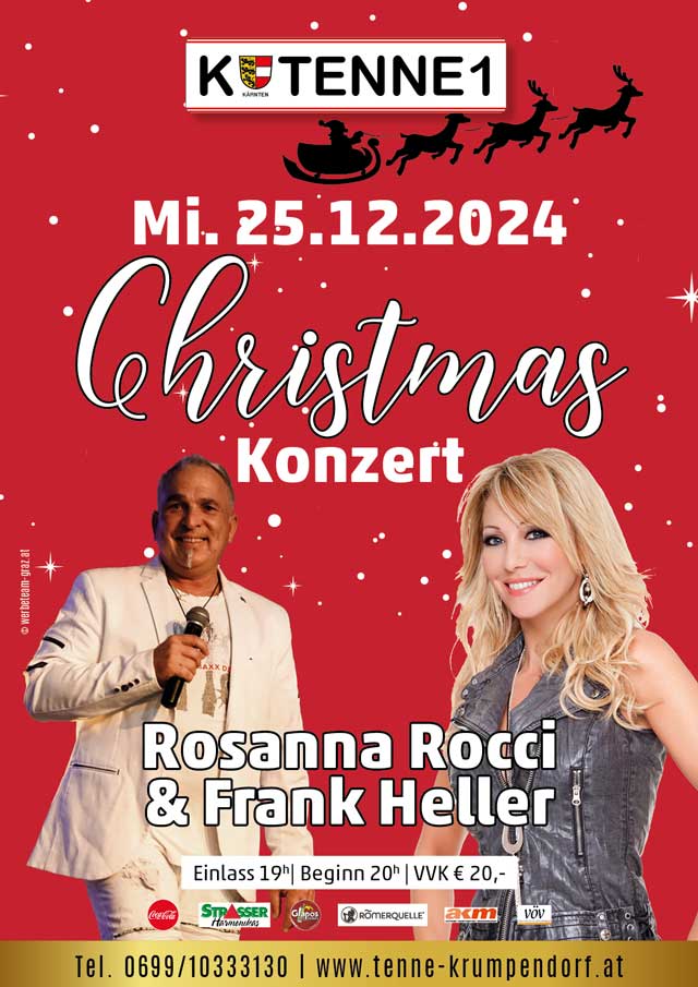 Christmas Konzert mit Rosanna Rocci und Frank Heller in der Tenne am Wörthersee