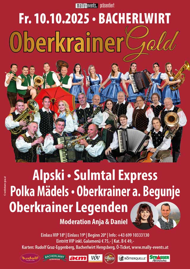 Oberkrainer Gold Konzert im Bacherlwirt Hengsberg Oberkrainer Gold Konzert im Bacherlwirt Hengsberg