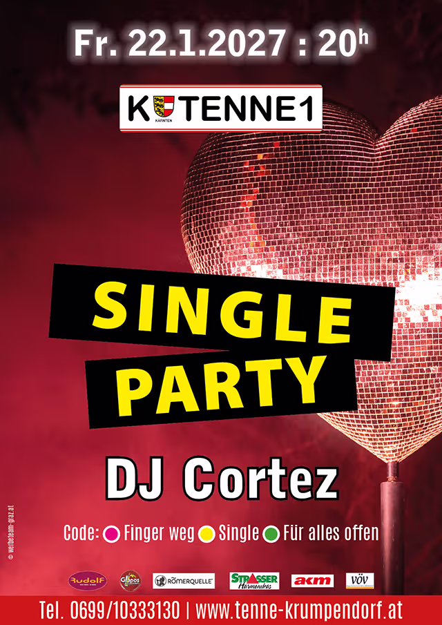 Single Party mit DJ Cortez Tenne Krumpendorf