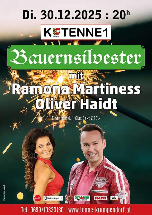 Bauernsilvester mit Oliver Haidt und Ramona Martiness in der Tenne