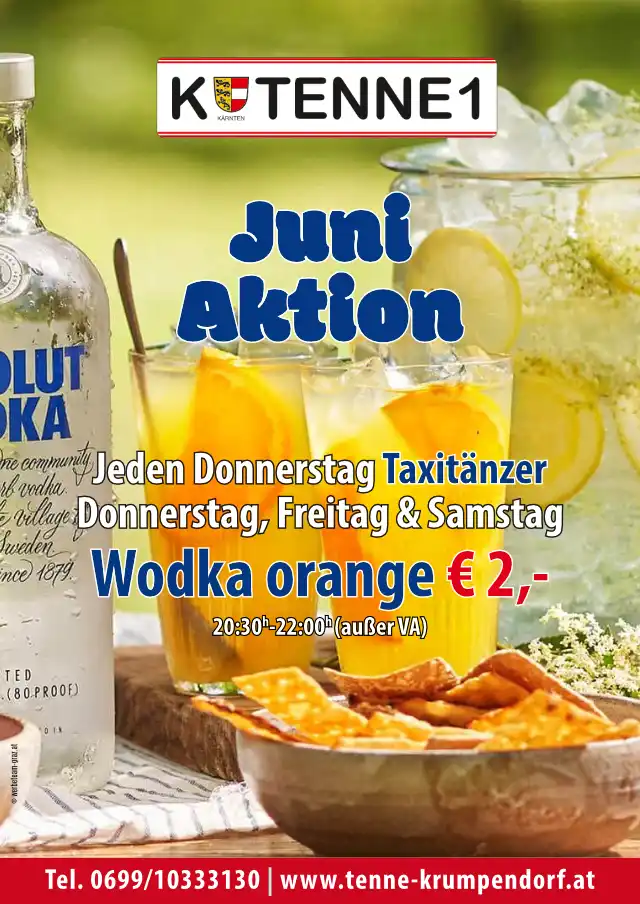 Getränke-Aktion Juni Tenne Krumpendorf