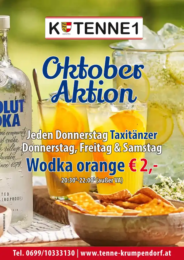 Getränke-Aktion Oktober Tenne Krumpendorf