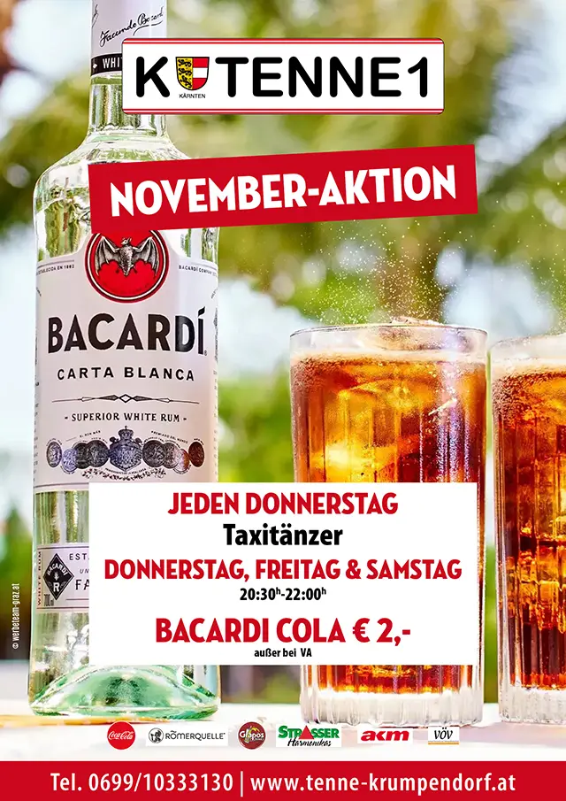 Getränke-Aktion November Tenne Krumpendorf