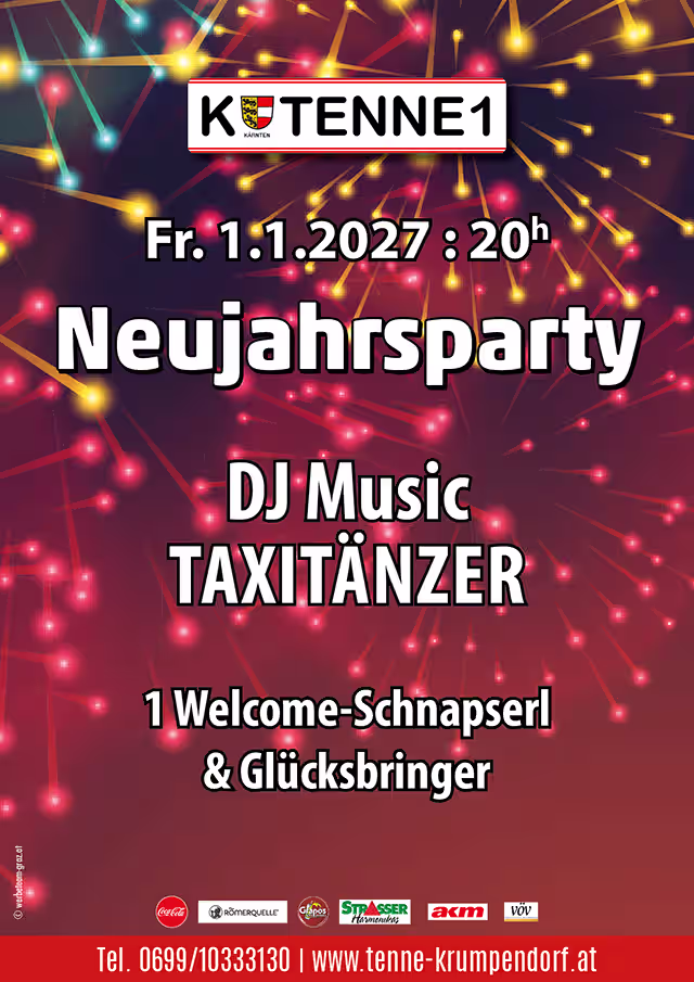 Neujahrsparty mit DJ und Taxitänzern Tenne Krumpendorf